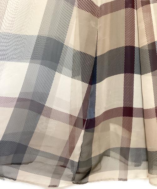 BLUE LABEL CRESTBRIDGE（ブルーレーベルクレストブリッジ）BLUE LABEL CRESTBRIDGE (ブルーレーベルクレストブリッジ) シフォンコンビドレス ネイビー サイズ:Mの古着・服飾アイテム