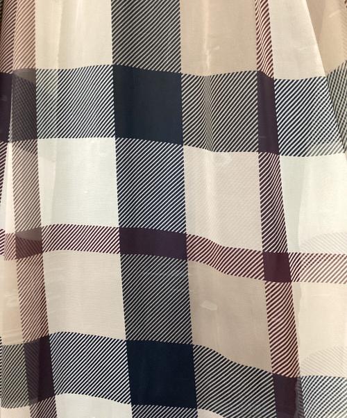 BLUE LABEL CRESTBRIDGE（ブルーレーベルクレストブリッジ）BLUE LABEL CRESTBRIDGE (ブルーレーベルクレストブリッジ) シフォンコンビドレス ネイビー サイズ:Mの古着・服飾アイテム