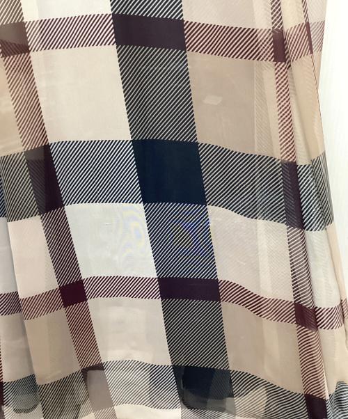 BLUE LABEL CRESTBRIDGE（ブルーレーベルクレストブリッジ）BLUE LABEL CRESTBRIDGE (ブルーレーベルクレストブリッジ) シフォンコンビドレス ネイビー サイズ:Mの古着・服飾アイテム