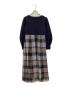 BLUE LABEL CRESTBRIDGE（ブルーレーベルクレストブリッジ）の古着「シフォンコンビドレス」｜ネイビー