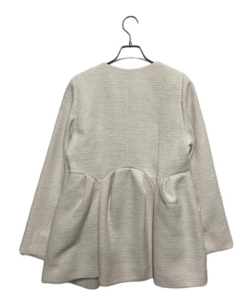 CADUNE（カデュネ）CADUNE (カデュネ) ペプラムジャケット アイボリー サイズ:36の古着・服飾アイテム