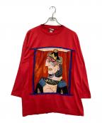 Fast Fashion Of CaliforniaFast Fashion Of California）の古着「ピカソ アートロングスリーブカットソー」｜レッド