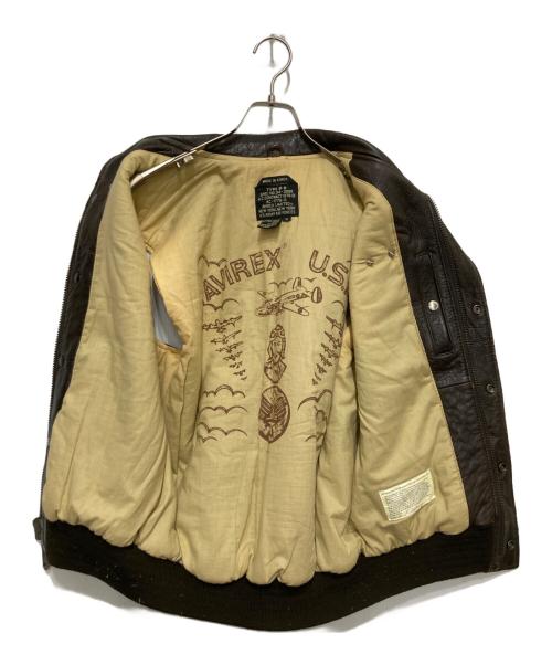 AVIREX（アヴィレックス）AVIREX (アヴィレックス) B-9レザーベスト ブラウン サイズ:Mの古着・服飾アイテム