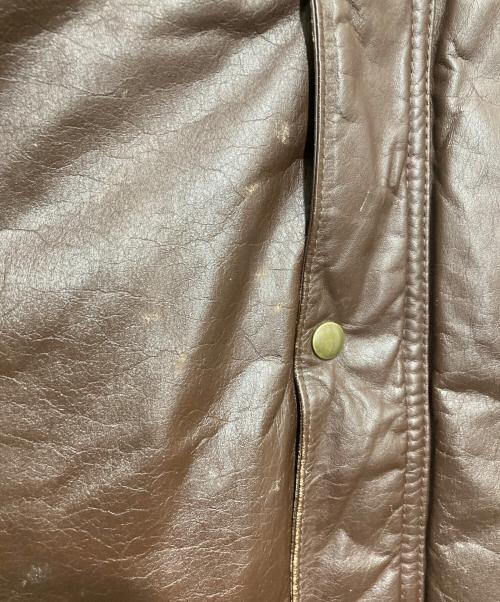 Eddie Bauer（エディーバウアー）Eddie Bauer (エディーバウアー) 80’s レザーダウンベスト ブラウン サイズ:Lの古着・服飾アイテム