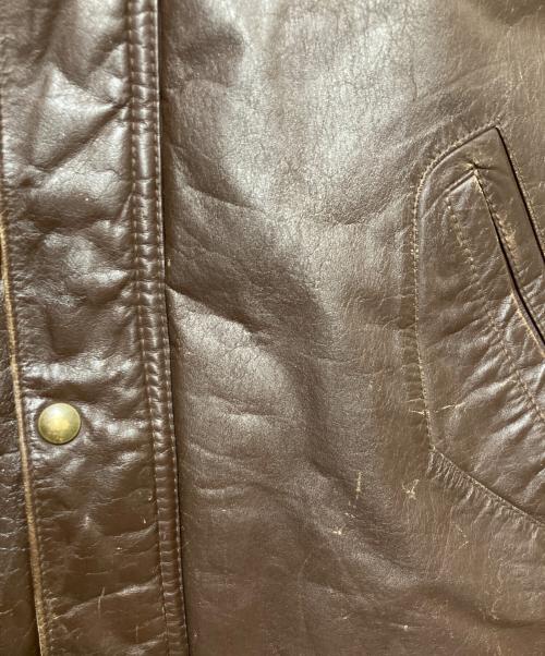 Eddie Bauer（エディーバウアー）Eddie Bauer (エディーバウアー) 80’s レザーダウンベスト ブラウン サイズ:Lの古着・服飾アイテム