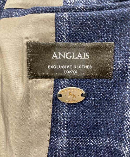 ANGLAIS（アングレー）ANGLAIS (アングレー) カシミヤシルクブレンドテーラードジャケット ネイビー サイズ:48の古着・服飾アイテム