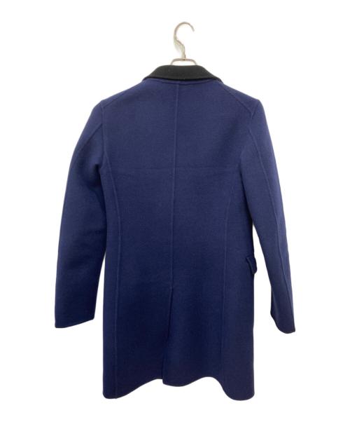 JIL SANDER（ジルサンダー）JIL SANDER (ジルサンダー) バイカラーウールコート ブルー×ブラック サイズ:44の古着・服飾アイテム