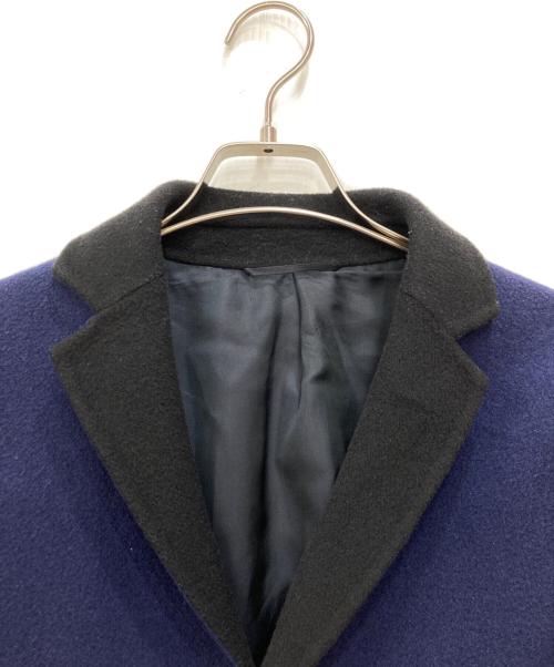 JIL SANDER（ジルサンダー）JIL SANDER (ジルサンダー) バイカラーウールコート ブルー×ブラック サイズ:44の古着・服飾アイテム