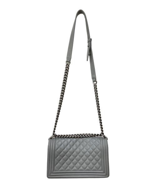CHANEL（シャネル）CHANEL (シャネル) BOY CHANEL チェーンショルダーバッグ グレー サイズ:ミディアムの古着・服飾アイテム
