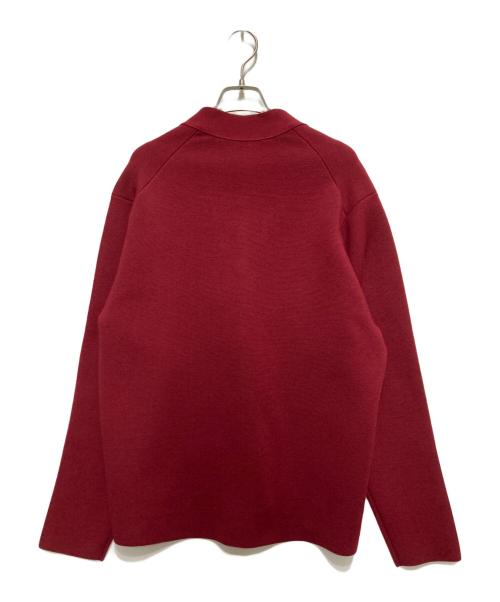 TOMORROW LAND tricot（トゥモローランド トリコ）TOMORROW LAND tricot (トゥモローランド トリコ) ウールポリエステルミラノリブ Vネックカーディガン レッド サイズ:Mの古着・服飾アイテム