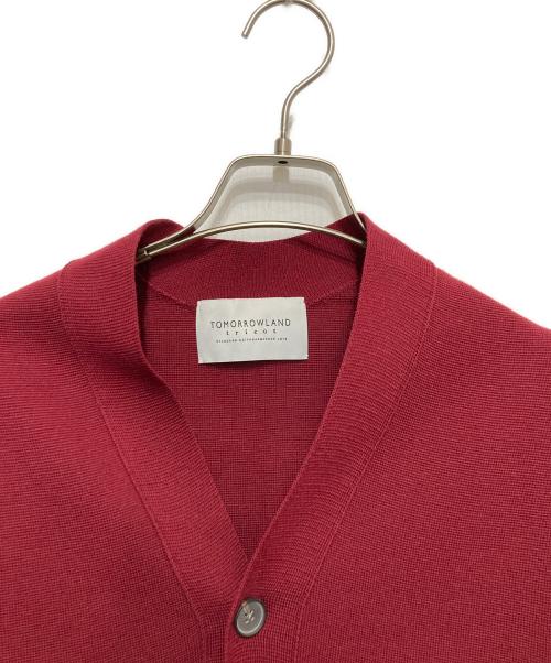 TOMORROW LAND tricot（トゥモローランド トリコ）TOMORROW LAND tricot (トゥモローランド トリコ) ウールポリエステルミラノリブ Vネックカーディガン レッド サイズ:Mの古着・服飾アイテム