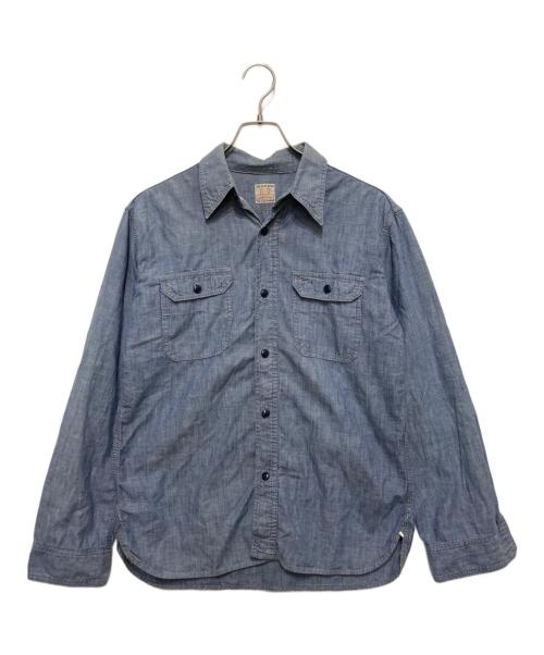 THE FLAT HEAD（ザ・フラットヘッド）THE FLAT HEAD (ザ・フラットヘッド) ワークシャツ インディゴ サイズ:	SIZE 40の古着・服飾アイテム