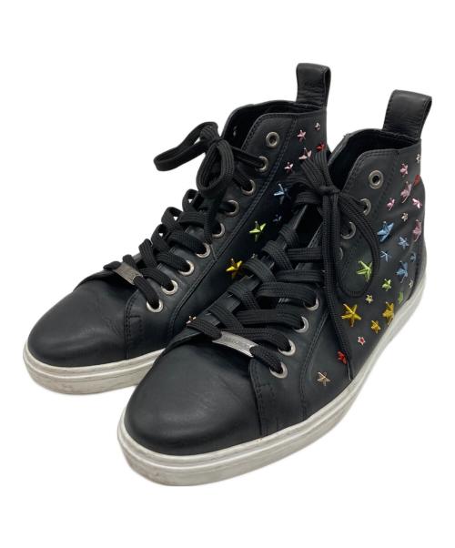 JIMMY CHOO（ジミーチュウ）JIMMY CHOO (ジミーチュウ) カラースタッズハイカットスニーカー ブラック サイズ:SIZE 43の古着・服飾アイテム