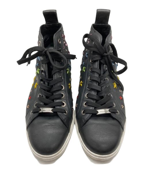 JIMMY CHOO（ジミーチュウ）JIMMY CHOO (ジミーチュウ) カラースタッズハイカットスニーカー ブラック サイズ:SIZE 43の古着・服飾アイテム