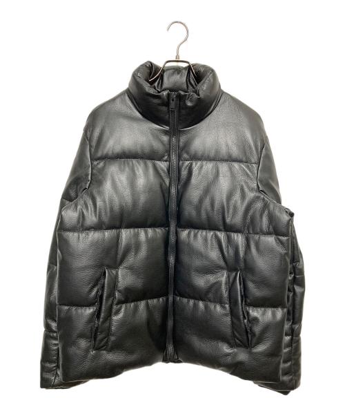 ZARA（ザラ）ZARA (ザラ) LEATHER EFFECT PUFFER JACKET ブラック サイズ:Mの古着・服飾アイテム