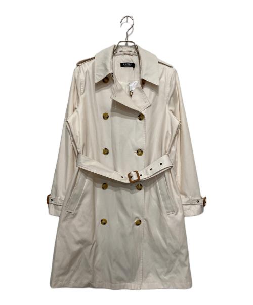 LAUREN RALPH LAUREN（ローレン ラルフ ローレン）LAUREN RALPH LAUREN (ローレン ラルフ ローレン) ベルテッドトレンチコート アイボリー サイズ:M 未使用品の古着・服飾アイテム