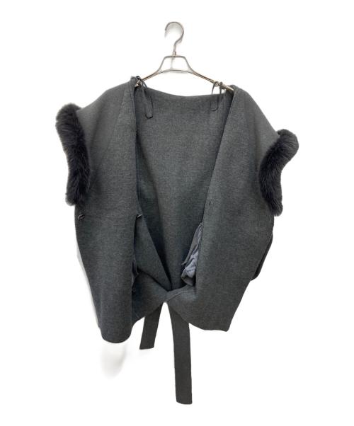 Snidel（スナイデル）Snidel (スナイデル) ファーフードニットコート グレー サイズ:FREEの古着・服飾アイテム