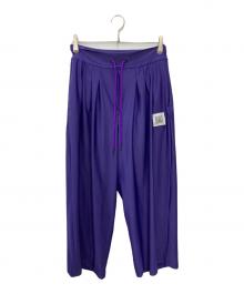 FUMITO GANRYU（フミトガンリュウ）の古着「Rash tucked slacks」｜パープル