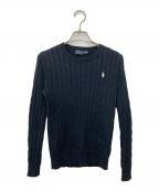 POLO RALPH LAURENポロ・ラルフローレン）の古着「ポニー刺繍ケーブルニット」｜ブラック