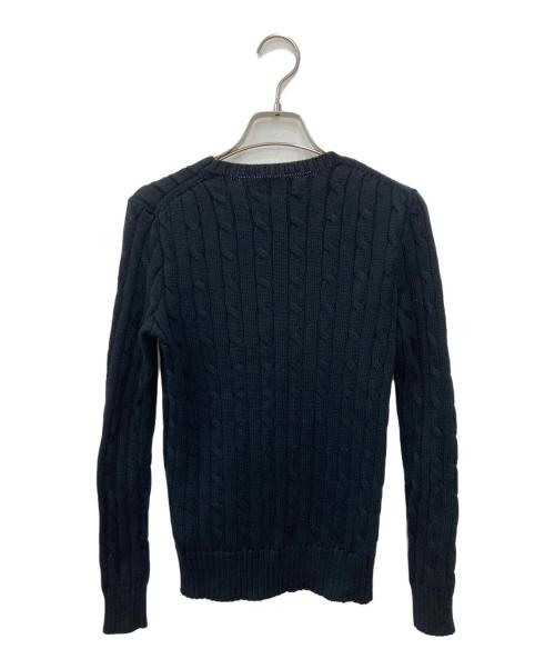 POLO RALPH LAUREN（ポロ・ラルフローレン）POLO RALPH LAUREN (ポロ・ラルフローレン) ポニー刺繍ケーブルニット ブラック サイズ:XSの古着・服飾アイテム