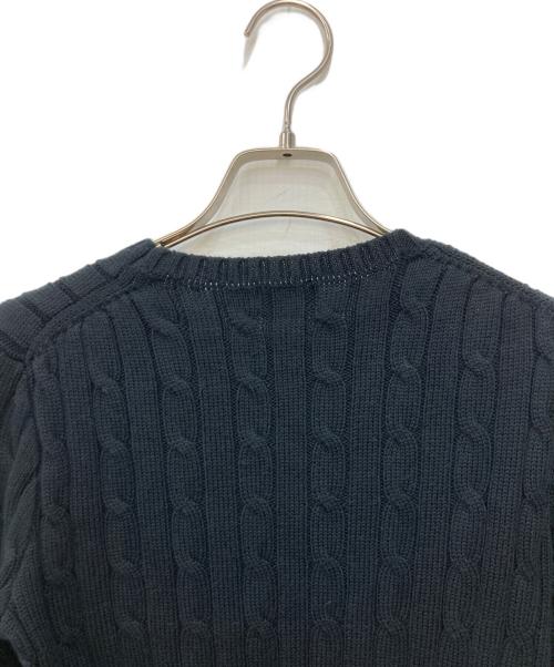 POLO RALPH LAUREN（ポロ・ラルフローレン）POLO RALPH LAUREN (ポロ・ラルフローレン) ポニー刺繍ケーブルニット ブラック サイズ:XSの古着・服飾アイテム