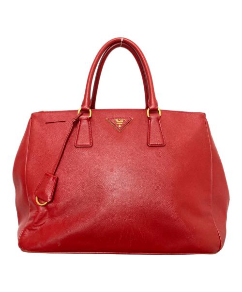PRADA（プラダ）PRADA (プラダ) サファイア―ノハンドバッグ レッドの古着・服飾アイテム