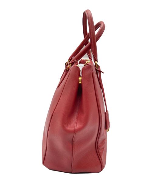 PRADA（プラダ）PRADA (プラダ) サファイア―ノハンドバッグ レッドの古着・服飾アイテム