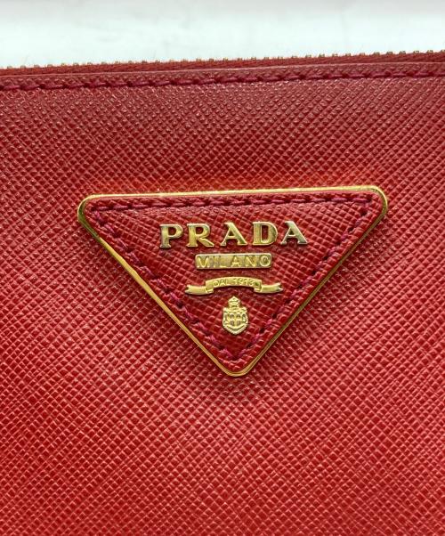 PRADA（プラダ）PRADA (プラダ) サファイア―ノハンドバッグ レッドの古着・服飾アイテム