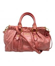 MIU MIU（ミュウミュウ）の古着「VITELLO LUX 2WAY BAG」｜ピンク