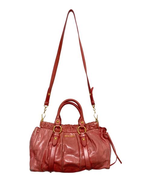 MIU MIU（ミュウミュウ）MIU MIU (ミュウミュウ) VITELLO LUX 2WAY BAG ピンクの古着・服飾アイテム