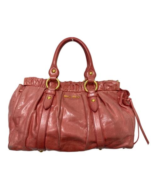 MIU MIU（ミュウミュウ）MIU MIU (ミュウミュウ) VITELLO LUX 2WAY BAG ピンクの古着・服飾アイテム