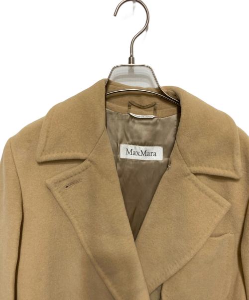 MaxMara（マックスマーラ）MaxMara (マックスマーラ) アンゴラ混ダブルコート ベージュ サイズ:38の古着・服飾アイテム