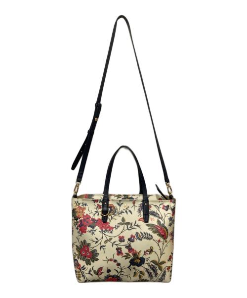TORY BURCH（トリーバーチ）TORY BURCH (トリーバーチ) ボタニカル柄2WAYトートバッグ ベージュの古着・服飾アイテム