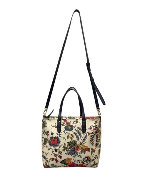 TORY BURCH（トリーバーチ）TORY BURCH (トリーバーチ) ボタニカル柄2WAYトートバッグ ベージュの古着・服飾アイテム