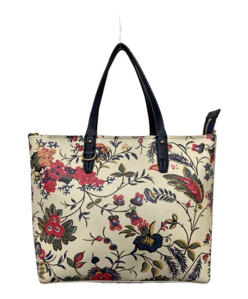 TORY BURCH（トリーバーチ）TORY BURCH (トリーバーチ) ボタニカル柄2WAYトートバッグ ベージュの古着・服飾アイテム