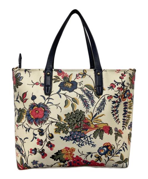 TORY BURCH（トリーバーチ）TORY BURCH (トリーバーチ) ボタニカル柄2WAYトートバッグ ベージュの古着・服飾アイテム