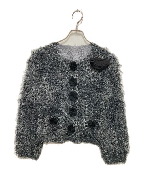 NOKO OHNO（ノコ オーノ）noko ohno (ノコ オーノ) プリーツシャギーカーディガン グレー サイズ:SIZE 40の古着・服飾アイテム