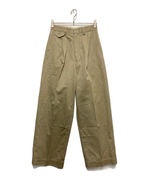 AURALEE（オーラリー）AURALEE (オーラリー) WASHED FINX CHINO ONE-TUCK PANTS ベージュ サイズ:1 未使用品の古着・服飾アイテム