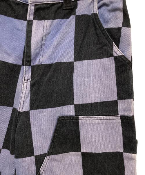stussy（ステューシー）stussy (ステューシー) Big Ol' Check Work Pants ブラック×ブルー サイズ:32の古着・服飾アイテム