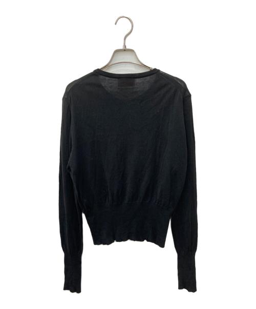 Vivienne Westwood RED LABEL（ヴィヴィアンウエストウッドレッドレーベル）Vivienne Westwood RED LABEL (ヴィヴィアンウエストウッドレッドレーベル) オーブ刺繍クルーネックカーディガン ブラック サイズ:Ⅼの古着・服飾アイテム