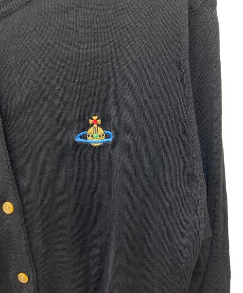 Vivienne Westwood RED LABEL（ヴィヴィアンウエストウッドレッドレーベル）Vivienne Westwood RED LABEL (ヴィヴィアンウエストウッドレッドレーベル) オーブ刺繍クルーネックカーディガン ブラック サイズ:Ⅼの古着・服飾アイテム