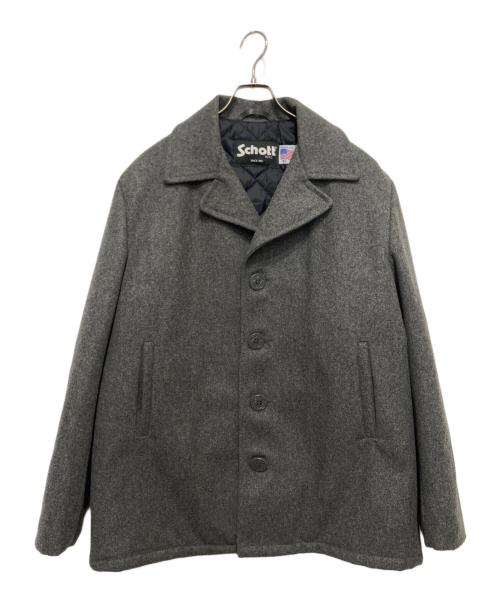 Schott（ショット）Schott (ショット) Wool Single Pea Coat グレー サイズ:42の古着・服飾アイテム