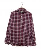 finamoreフィナモレ）の古着「カッタウェイチェックシャツ」｜レッド