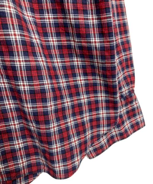 finamore（フィナモレ）Finamore (フィナモレ) カッタウェイチェックシャツ レッド サイズ:16/41の古着・服飾アイテム