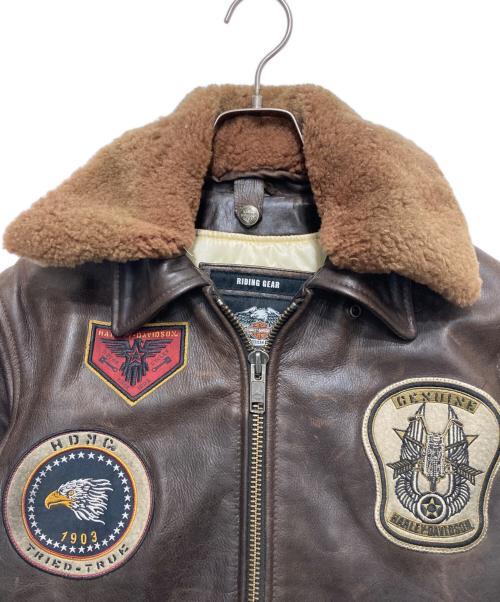 HARLEY-DAVIDSON（ハーレーダビッドソン）HARLEY-DAVIDSON (ハーレーダビッドソン) G-1 レザージャケット ブラウン サイズ:Sの古着・服飾アイテム