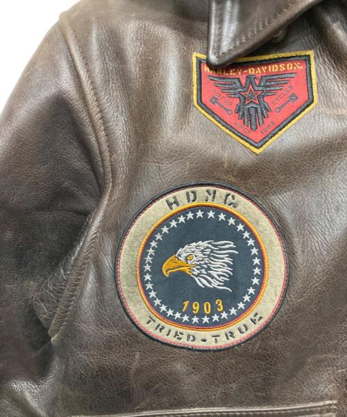 HARLEY-DAVIDSON（ハーレーダビッドソン）HARLEY-DAVIDSON (ハーレーダビッドソン) G-1 レザージャケット ブラウン サイズ:Sの古着・服飾アイテム