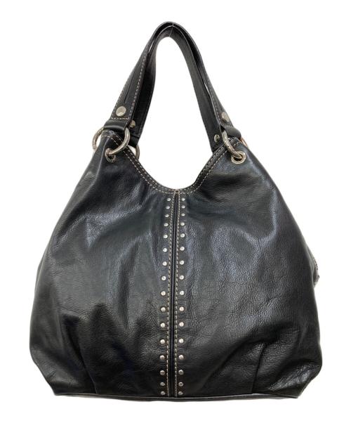 MICHAEL KORS（マイケルコース）MICHAEL KORS (マイケルコース) スタッズハンドバッグ ブラックの古着・服飾アイテム