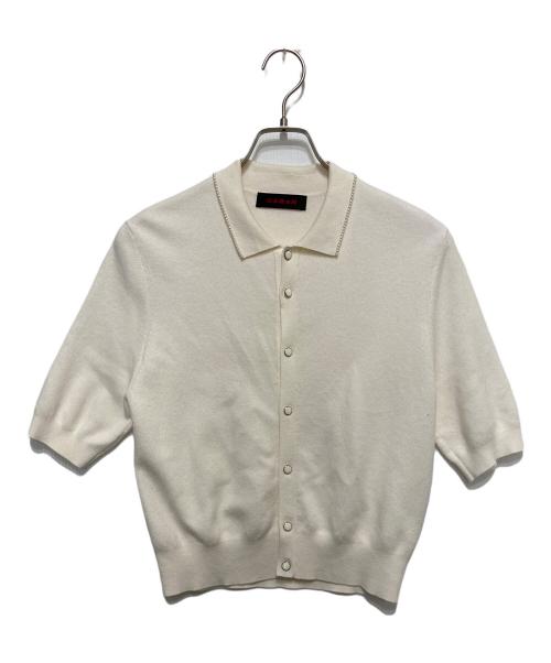 CABAN（キャバン）CABaN (キャバン) コットンカシミヤ パールポロカーディガン ベージュ サイズ:FREEの古着・服飾アイテム