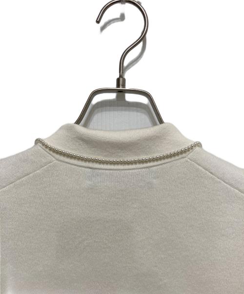 CABAN（キャバン）CABaN (キャバン) コットンカシミヤ パールポロカーディガン ベージュ サイズ:FREEの古着・服飾アイテム