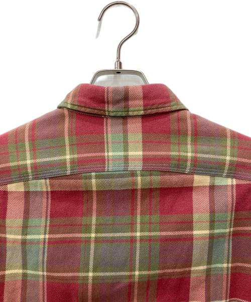 POLO RALPH LAUREN（ポロ・ラルフローレン）POLO RALPH LAUREN (ポロ・ラルフローレン) 裏サーマルフラップポケットワークネルシャツ レッド×ベージュ サイズ:Sの古着・服飾アイテム